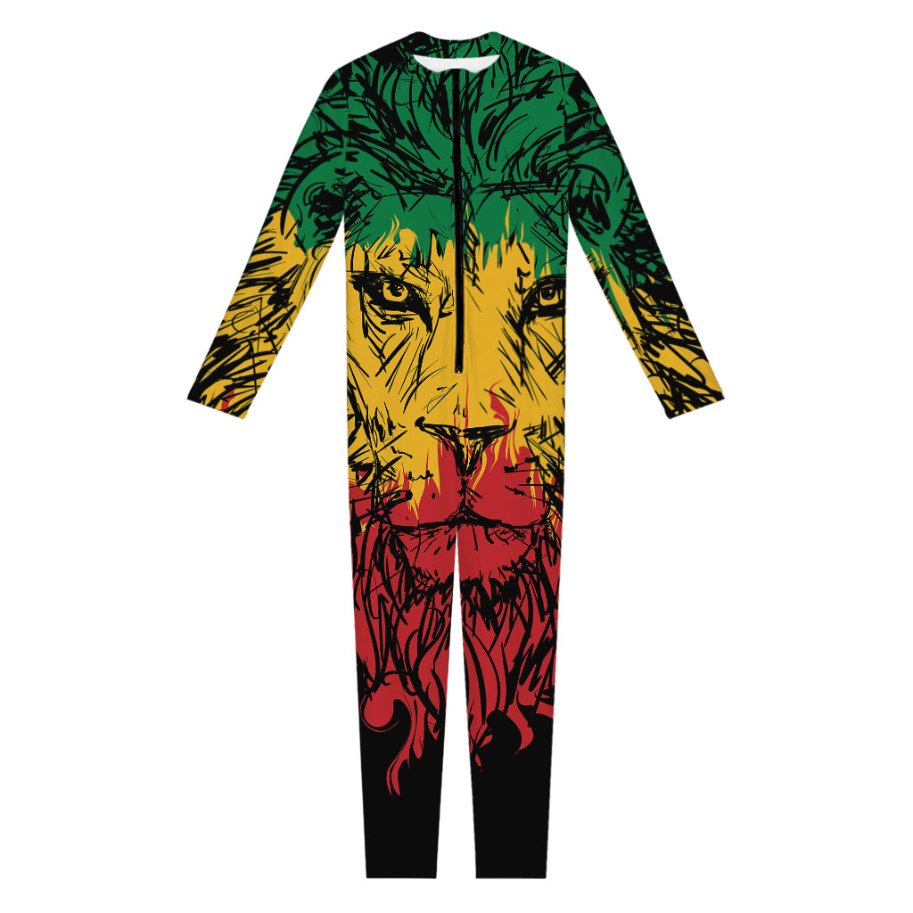 Rasta Lion Print Jumpsuit