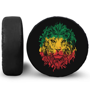 Rasta Lion Print Leather Spare Tire Cover