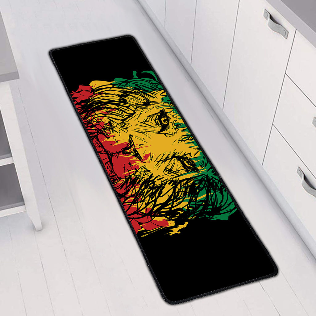Rasta Lion Print Long Kitchen Mat