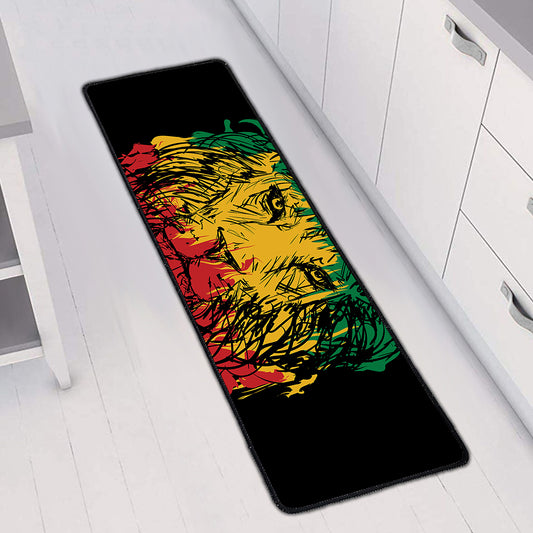 Rasta Lion Print Long Kitchen Mat