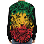 Rasta Lion Print Long Sleeve Baseball Jersey
