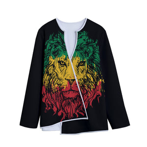 Rasta Lion Print Long Sleeve Short Coat