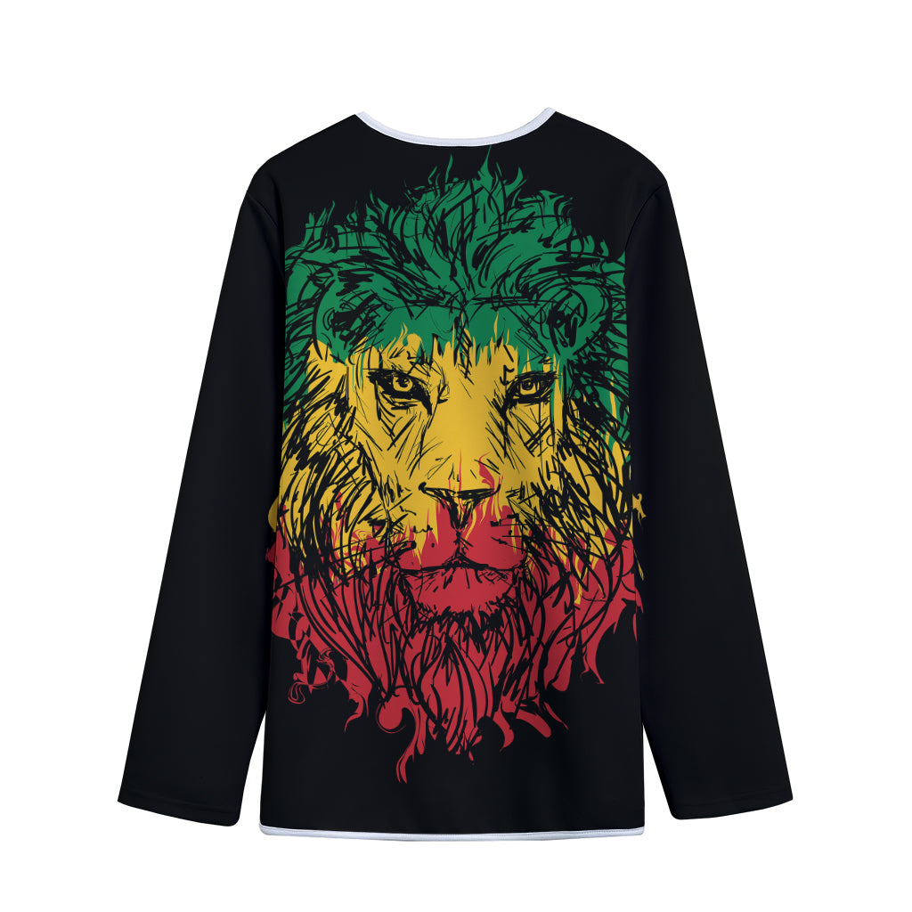 Rasta Lion Print Long Sleeve Short Coat