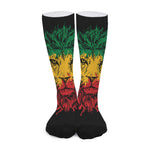 Rasta Lion Print Long Socks