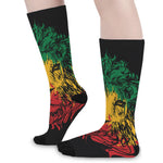 Rasta Lion Print Long Socks