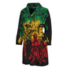 Rasta Lion Print Men's Bathrobe