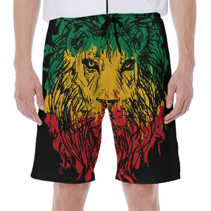 Rasta Lion Print Men's Beach Shorts