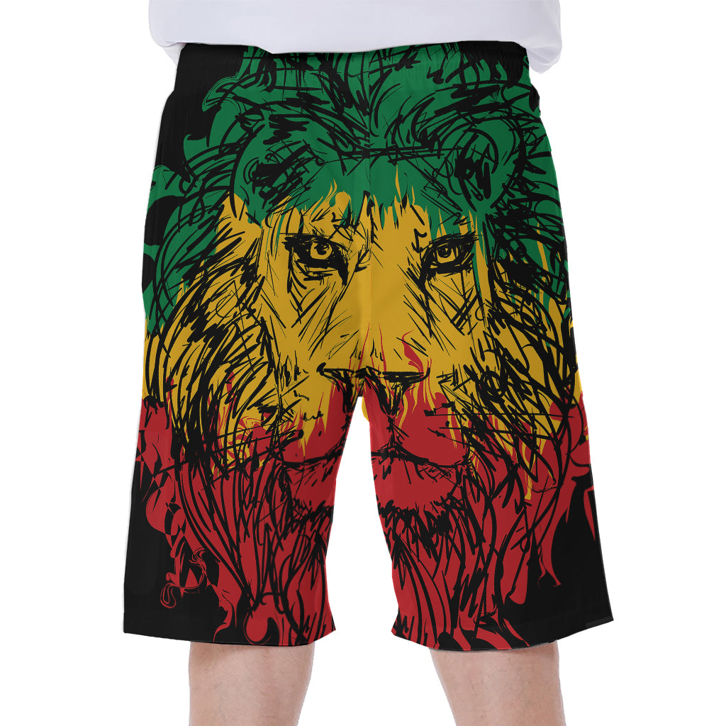 Rasta Lion Print Men's Beach Shorts