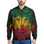 Rasta Lion Print Men's Bomber Jacket