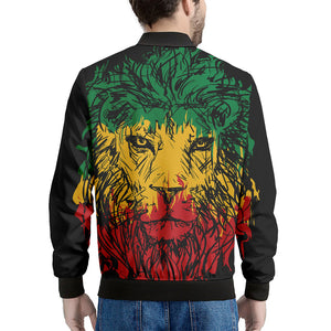 Rasta Lion Print Men's Bomber Jacket