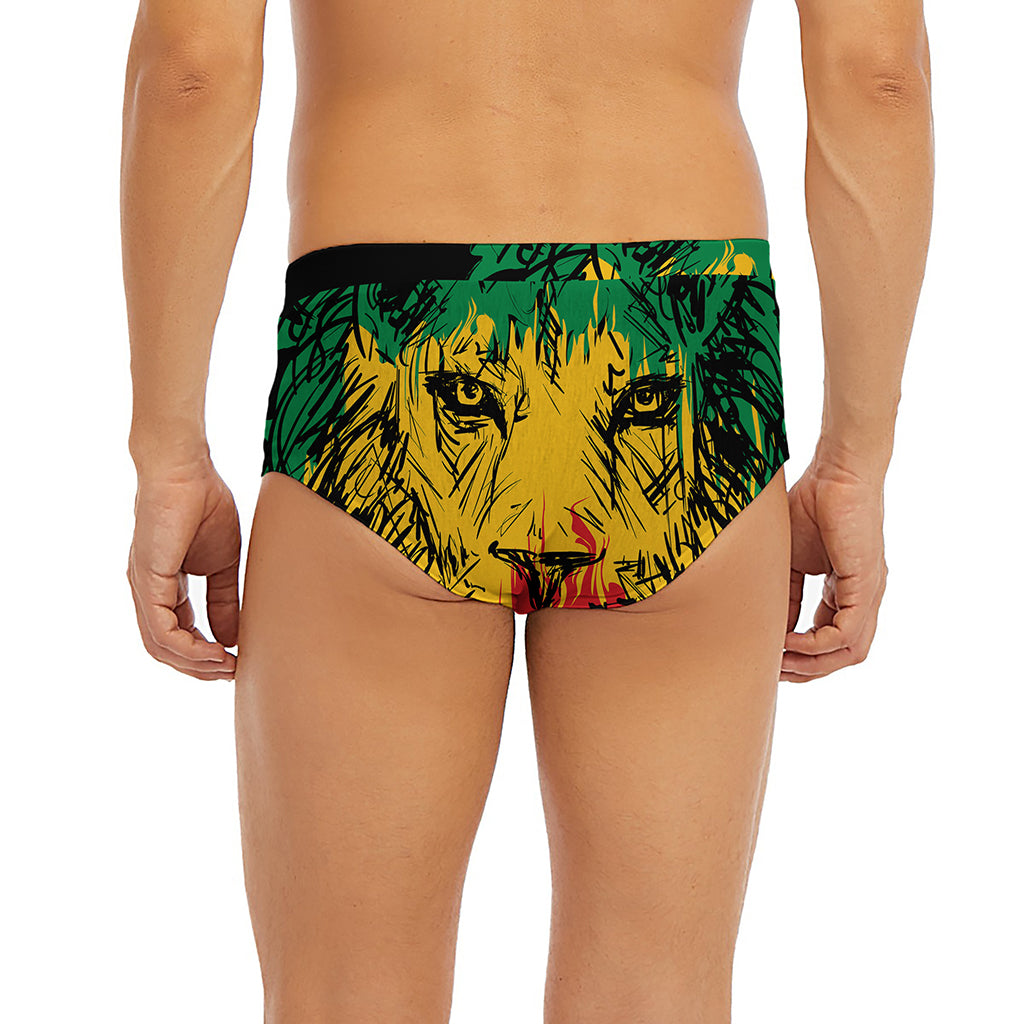 Rasta Lion Print Men's Briefs