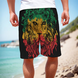 Rasta Lion Print Men's Cargo Shorts