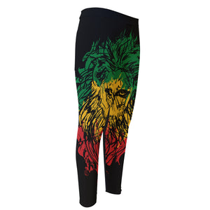 Rasta Lion Print Men's Compression Pants