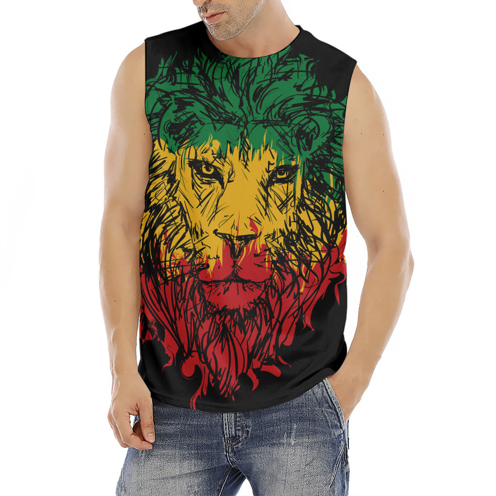 Rasta Lion Print Men's Fitness Tank Top