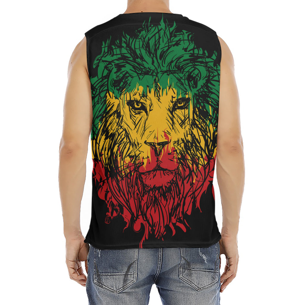 Rasta Lion Print Men's Fitness Tank Top