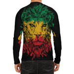 Rasta Lion Print Men's Long Sleeve Rash Guard