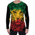Rasta Lion Print Men's Long Sleeve T-Shirt