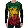 Rasta Lion Print Men's Long Sleeve T-Shirt