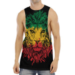 Rasta Lion Print Men's Muscle Tank Top