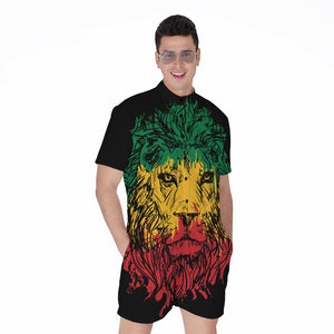 Rasta Lion Print Men's Rompers