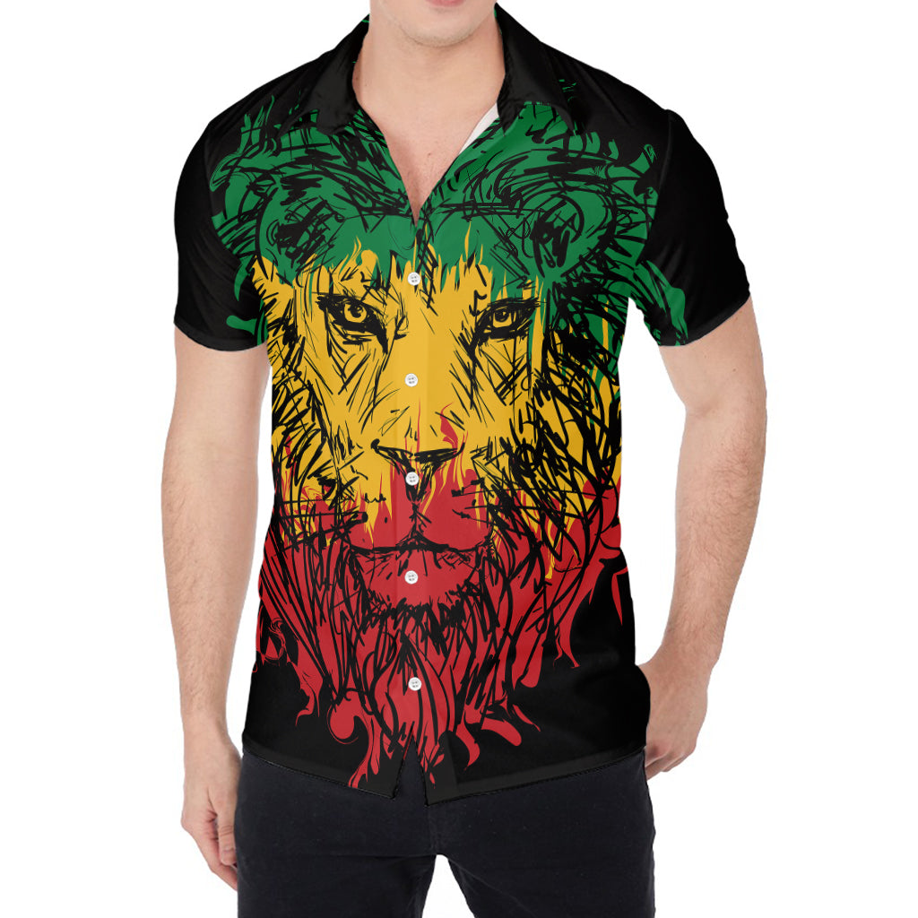 Rasta Lion Print Men's Shirt