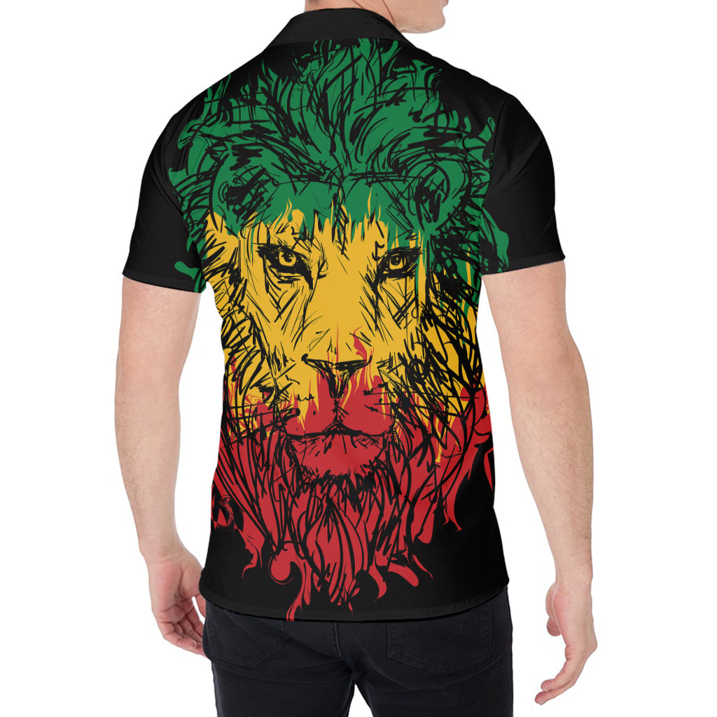 Rasta Lion Print Men's Shirt