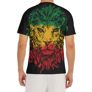 Rasta Lion Print Men's Short Sleeve Rash Guard