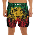 Rasta Lion Print Men's Split Running Shorts