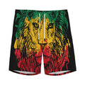 Rasta Lion Print Men's Athletic Shorts