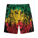 Rasta Lion Print Men's Sports Shorts