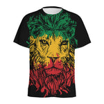 Rasta Lion Print Men's Sports T-Shirt