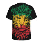 Rasta Lion Print Men's Sports T-Shirt