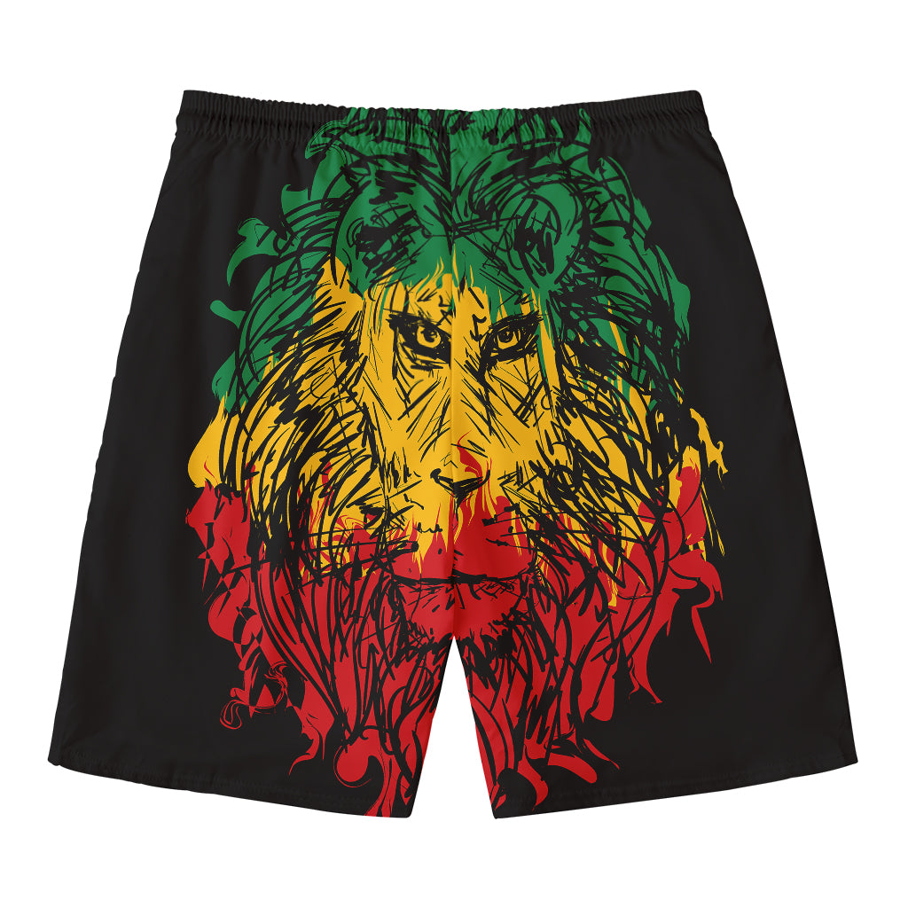 Rasta Lion Print Men's Swim Trunks