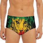 Rasta Lion Print Men's Triangle Swim Briefs