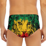 Rasta Lion Print Men's Triangle Swim Briefs