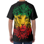 Rasta Lion Print Men's Velvet T-Shirt