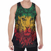 Rasta Lion Print Men's Velvet Tank Top