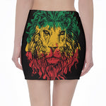 Rasta Lion Print Pencil Mini Skirt