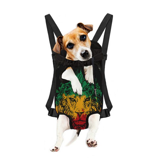 Rasta Lion Print Pet Carrier Backpack