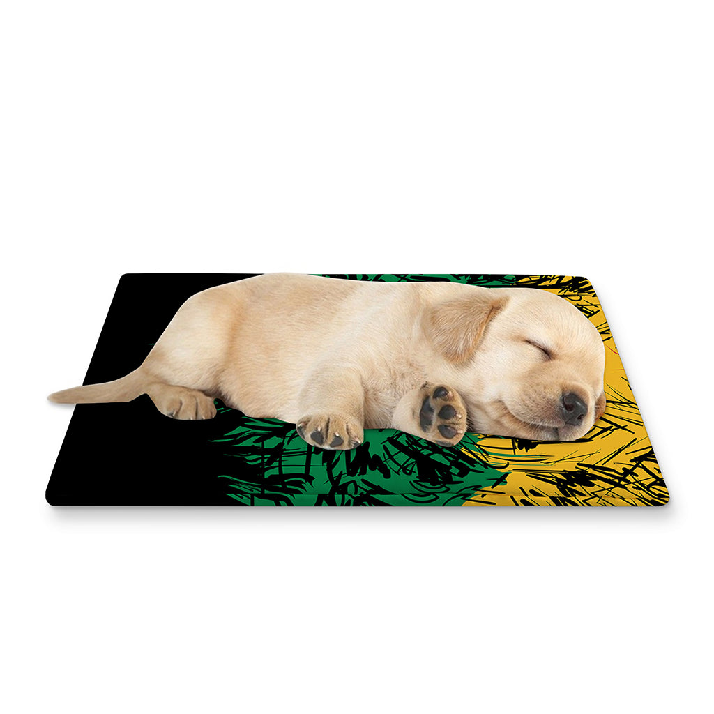 Rasta Lion Print Pet Cooling Mat Cover