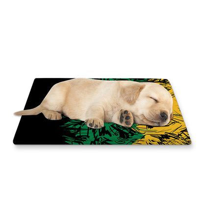 Rasta Lion Print Pet Cooling Mat Cover