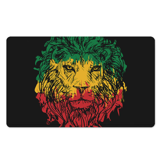 Rasta Lion Print Polyester Doormat