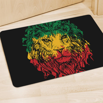 Rasta Lion Print Polyester Doormat