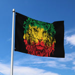 Rasta Lion Print Polyester Flag