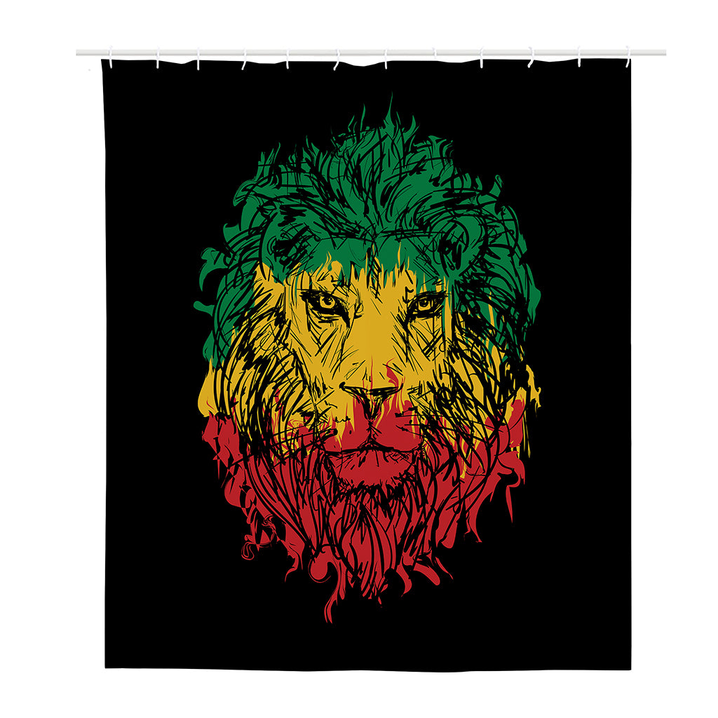 Rasta Lion Print Polyester Shower Curtain