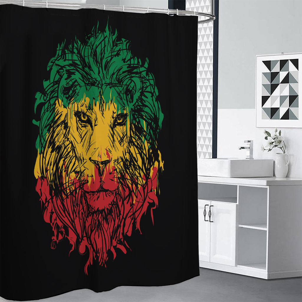 Rasta Lion Print Premium Shower Curtain