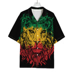 Rasta Lion Print Rayon Hawaiian Shirt