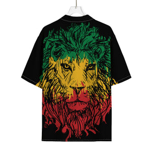 Rasta Lion Print Rayon Hawaiian Shirt