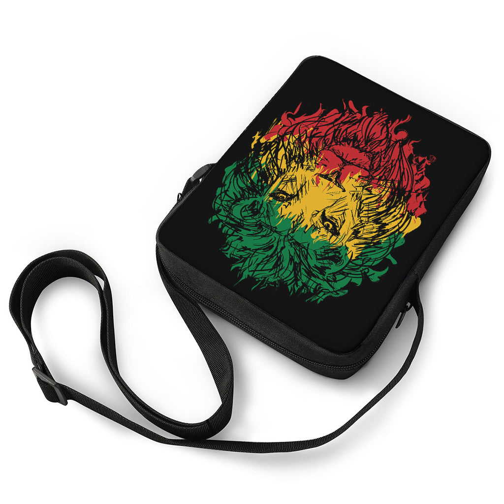 Rasta Lion Print Rectangular Crossbody Bag