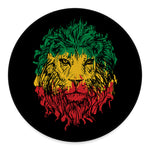Rasta Lion Print Round Floor Mat